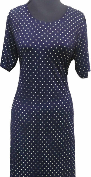 Φόρεμα γυναικών βισκόζ πουά κοντό μανίκι